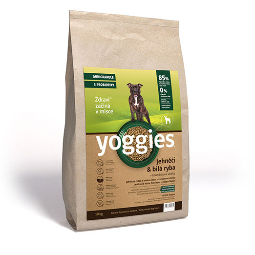 10kg Yoggies Jehněčí maso&bílá ryba, minigranule lisované za studena s probiotiky