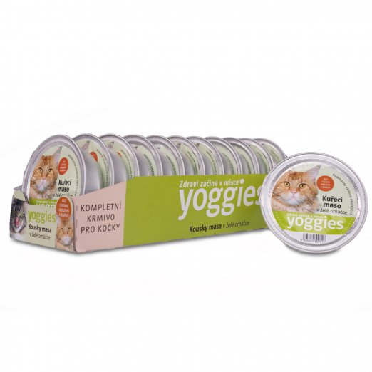 11+1 ZDARMA - 85g Yoggies mističky s kuřecím masem a želé omáčkou pro kočky