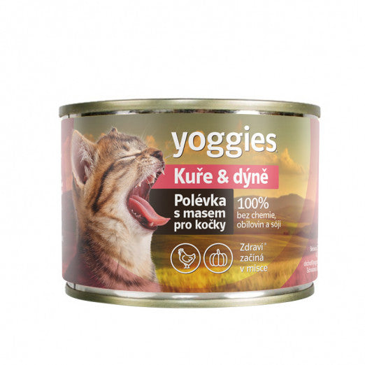 185g Yoggies Polévka pro kočky – Kuře & dýně