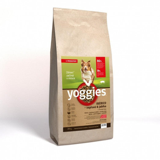20kg Yoggies MINIGRANULE Ibérico vepřové maso s jablky lisované za studena s probiotiky
