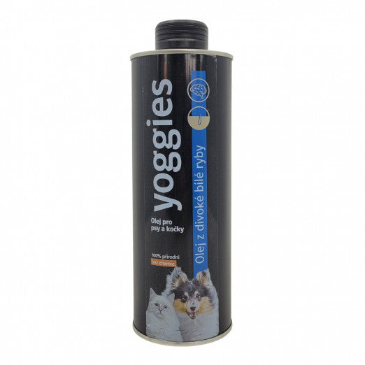 Yoggies Olej z divoké bílé ryby pro psy a kočky 500 ml