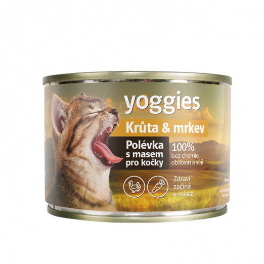 185g Yoggies Polévka pro kočky – Tele & mrkev
