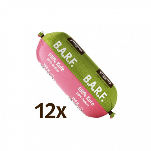 1 800 g (12x150g) Yoggies B.A.R.F. 100% kuře s probiotiky a kloubní výživou