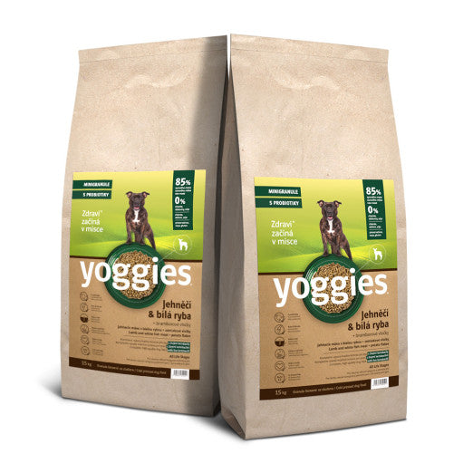 30kg Yoggies Jehněčí maso&bílá ryba, minigranule lisované za studena s probiotiky
