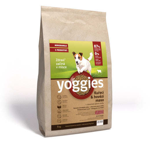 5kg Yoggies Kuřecí&hovězí maso, minigranule lisované za studena s probiotiky