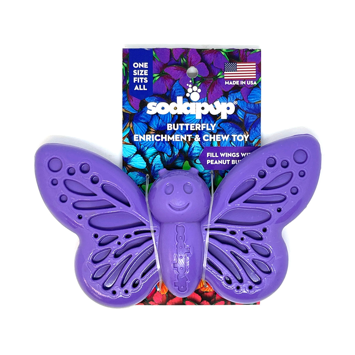 SodaPup Nylonový motýl, kousací - fialový