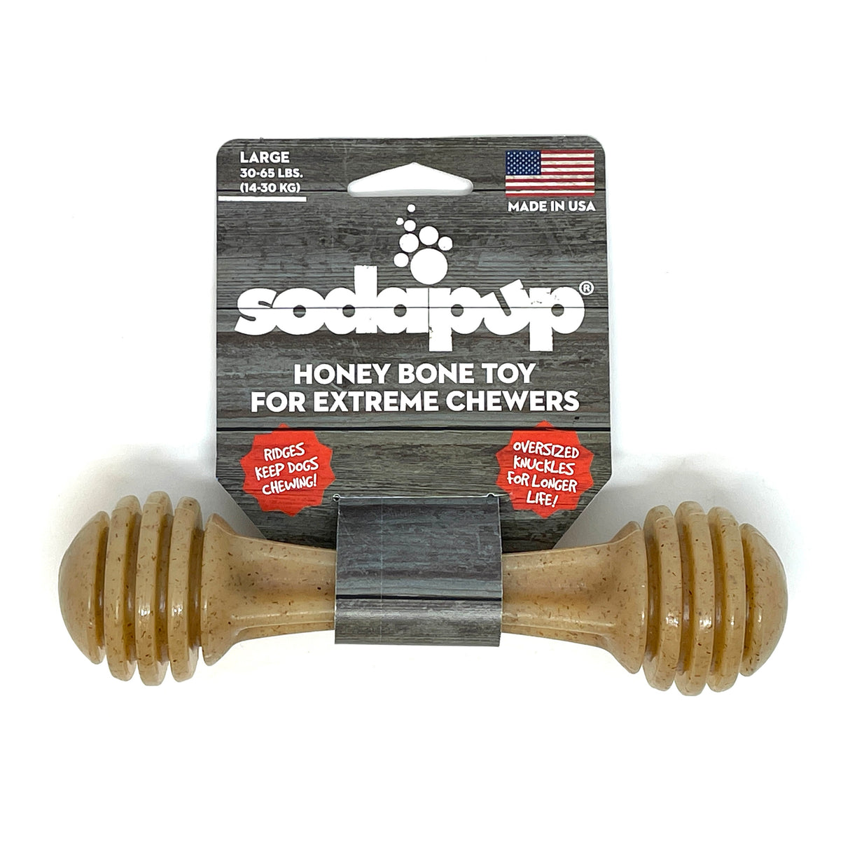SodaPup Honey bone, odolná nylonová žvýkací hračka, large