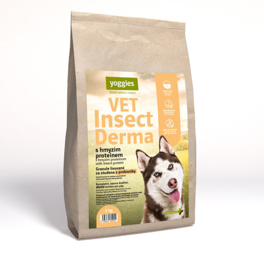 5kg Yoggies VET Insect Derma s hmyzím proteinem, granule lisované za studena s probiotiky