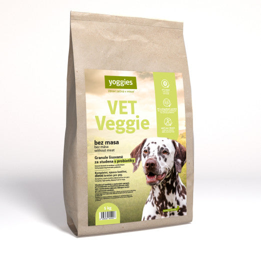 5kg Yoggies VET Veggie bez masa, granule lisované za studena s probiotiky