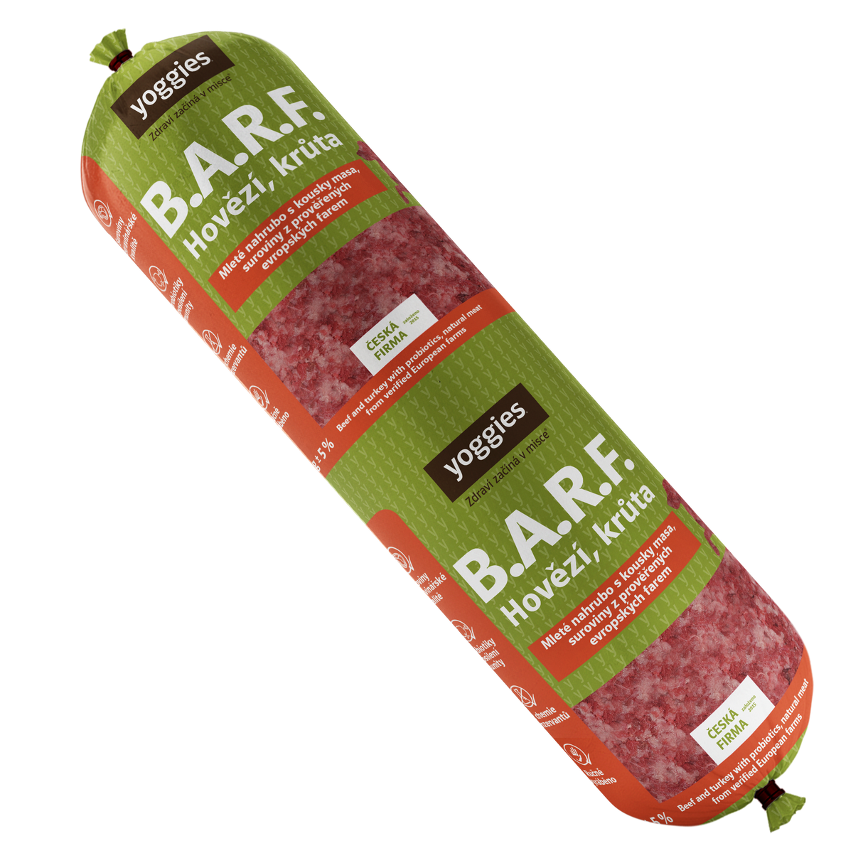 Yoggies B.A.R.F. Hovězí a krůta s probiotiky