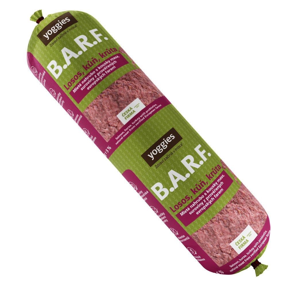 Yoggies B.A.R.F. Losos, kůň, krůta s probiotiky