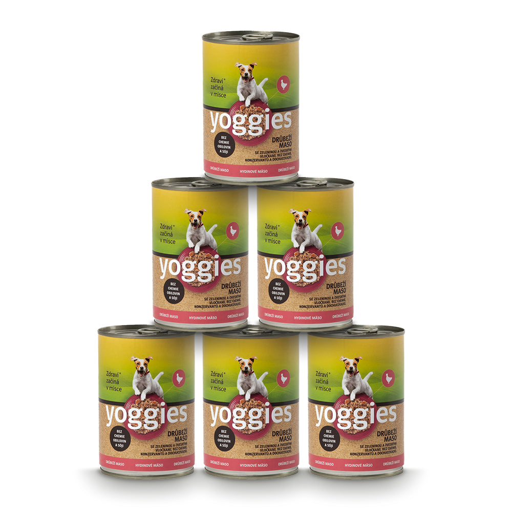 5+1 Yoggies drůbeží konzerva se zeleninou a ovesnými vločkami 400 g