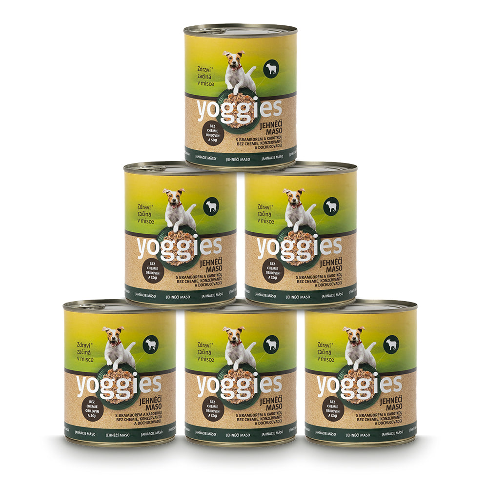5+1 Yoggies jehněčí konzerva s bramborem a karotkou 800 g