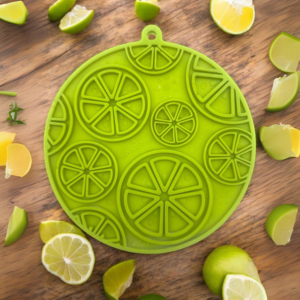 SodaPup lízací podložka s přísavkami Citrón - limetkově zelená
