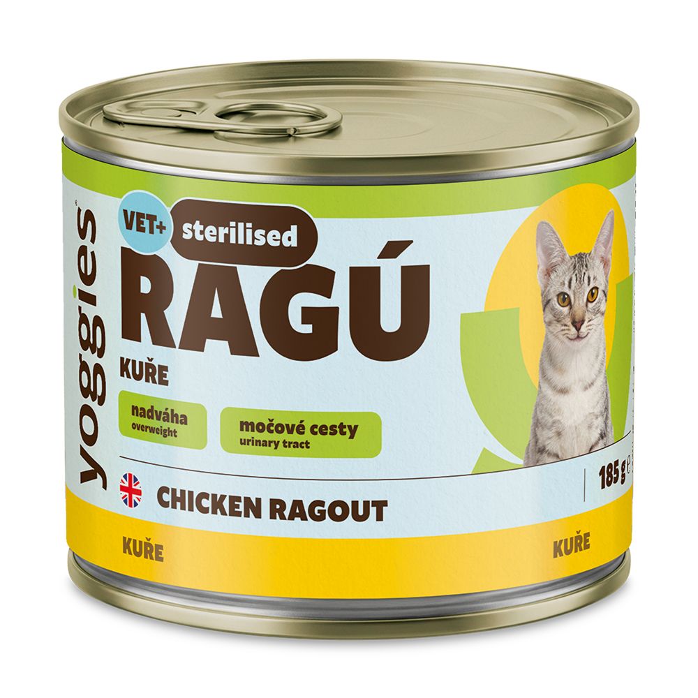 Yoggies RAGÚ pro kastrované kočky, kuřecí monoprotein 185g