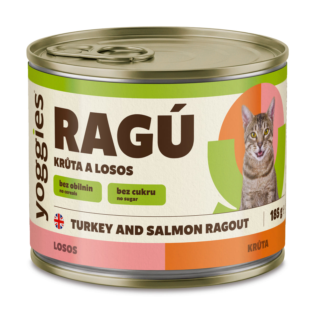 Yoggies RAGÚ pro kočky, krůta a losos 24 x 185 g - zvýhodněné balení
