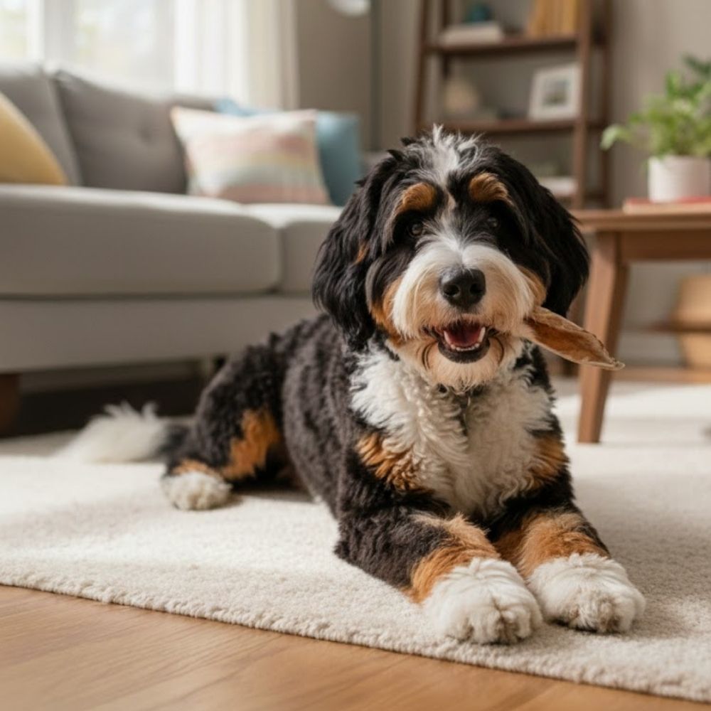 Yoggies Sušené žvýkací pamlsky - Králičí uši se srstí 4ks