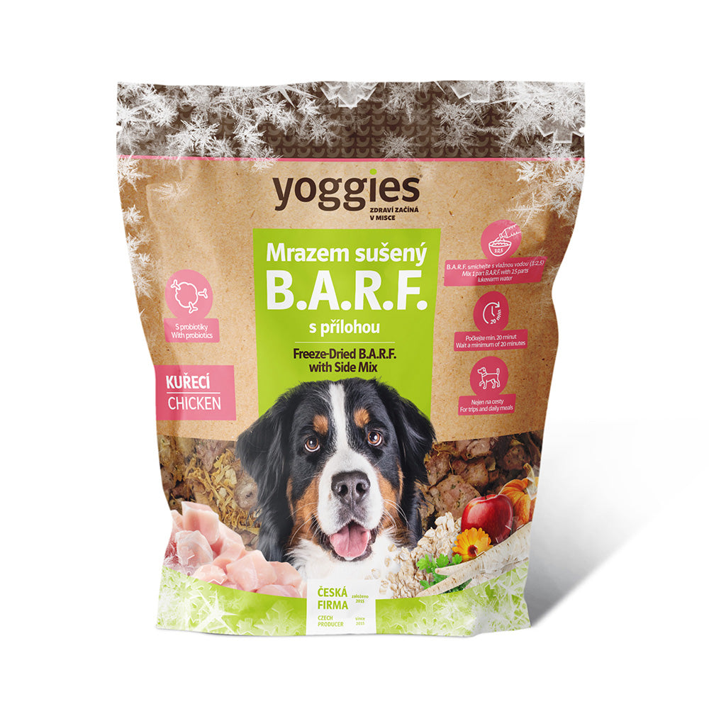 370g Yoggies Mrazem sušený B.A.R.F. s přílohou - Kuřecí