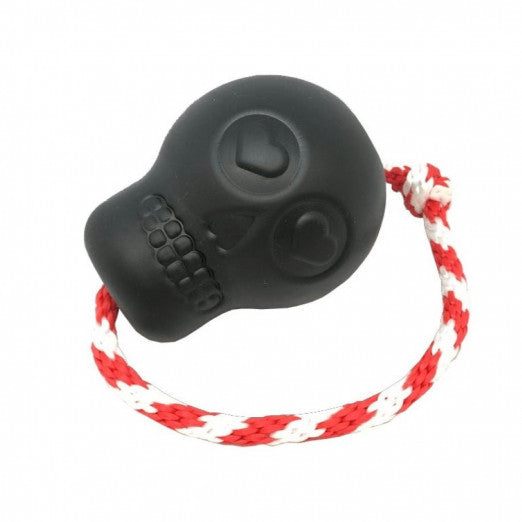 SodaPup lebka s provázkem na přetahování Magnum - černá 10,8 x 8,3 cm