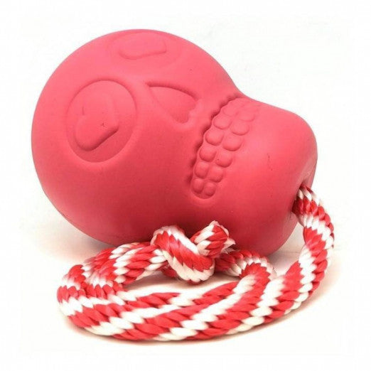 SodaPup lebka s provázkem na přetahování Puppy - růžová 10,8 x 8,3 cm