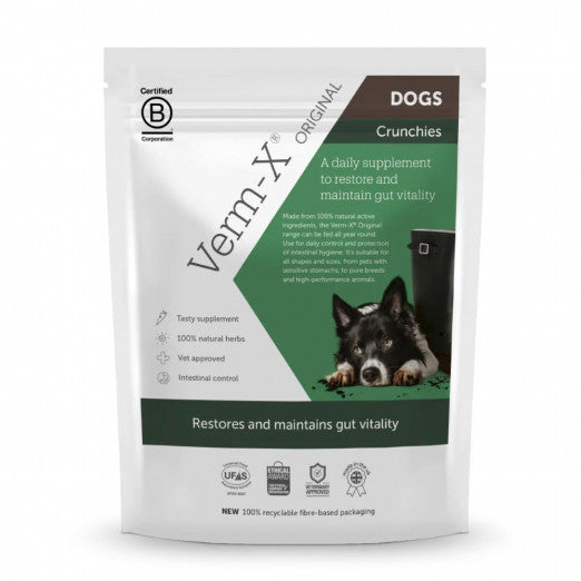 100 g, Verm-X, snack en natuurlijk middel ter ondersteuning van "chemievrije" ontworming van de hond