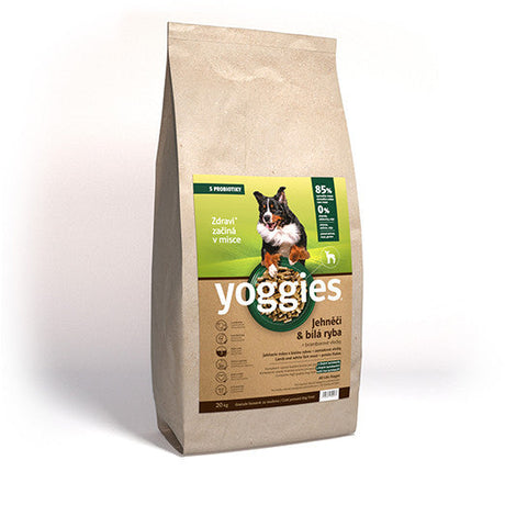 20kg Yoggies Jehněčí maso&bílá ryba, granule lisované za studena s probiotiky