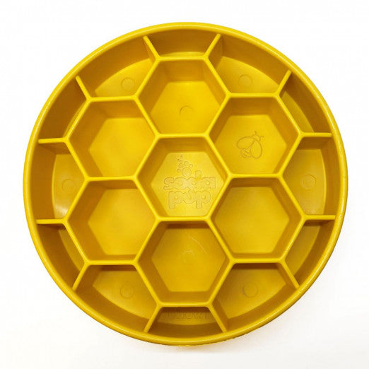 SodaPup Honingraat, nylon zintuiglijke voerbak – geel