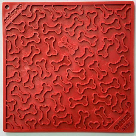 SodaPup Lízací podložka kostičky – 20x20cm - Červená