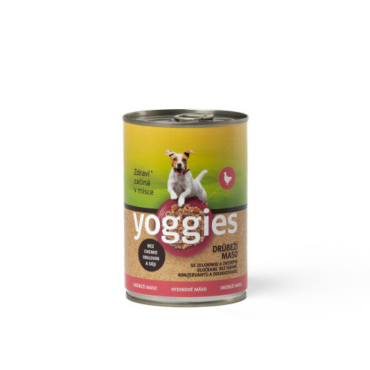 400 g Yoggies drůbeží konzerva se zeleninou a ovesnými vločkami