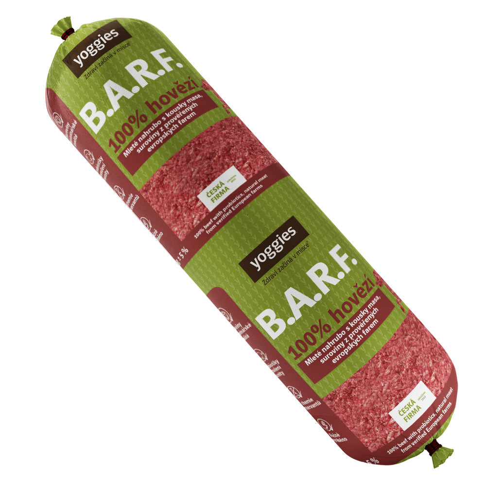 Yoggies B.A.R.F. 100% hovězí s probiotiky