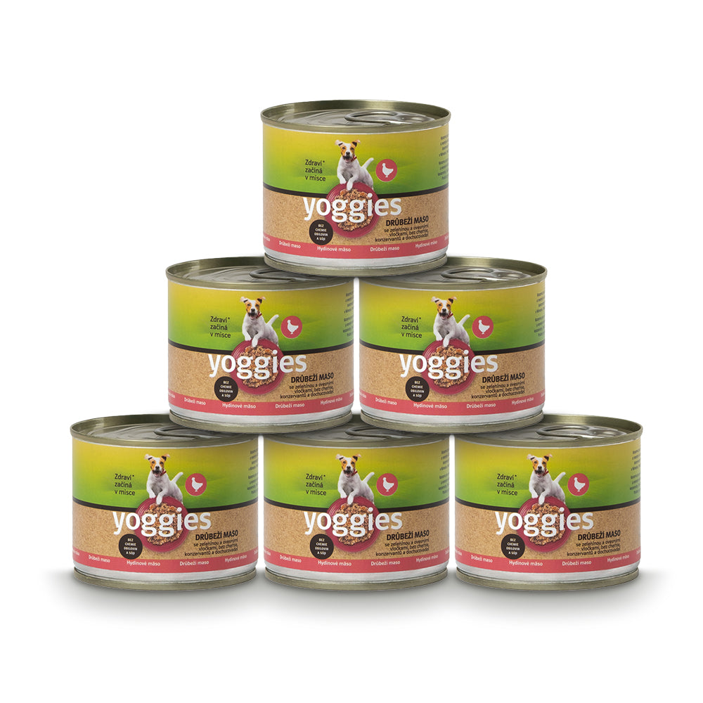 5+1 Yoggies drůbeží konzerva se zeleninou a ovesnými vločkami 200g