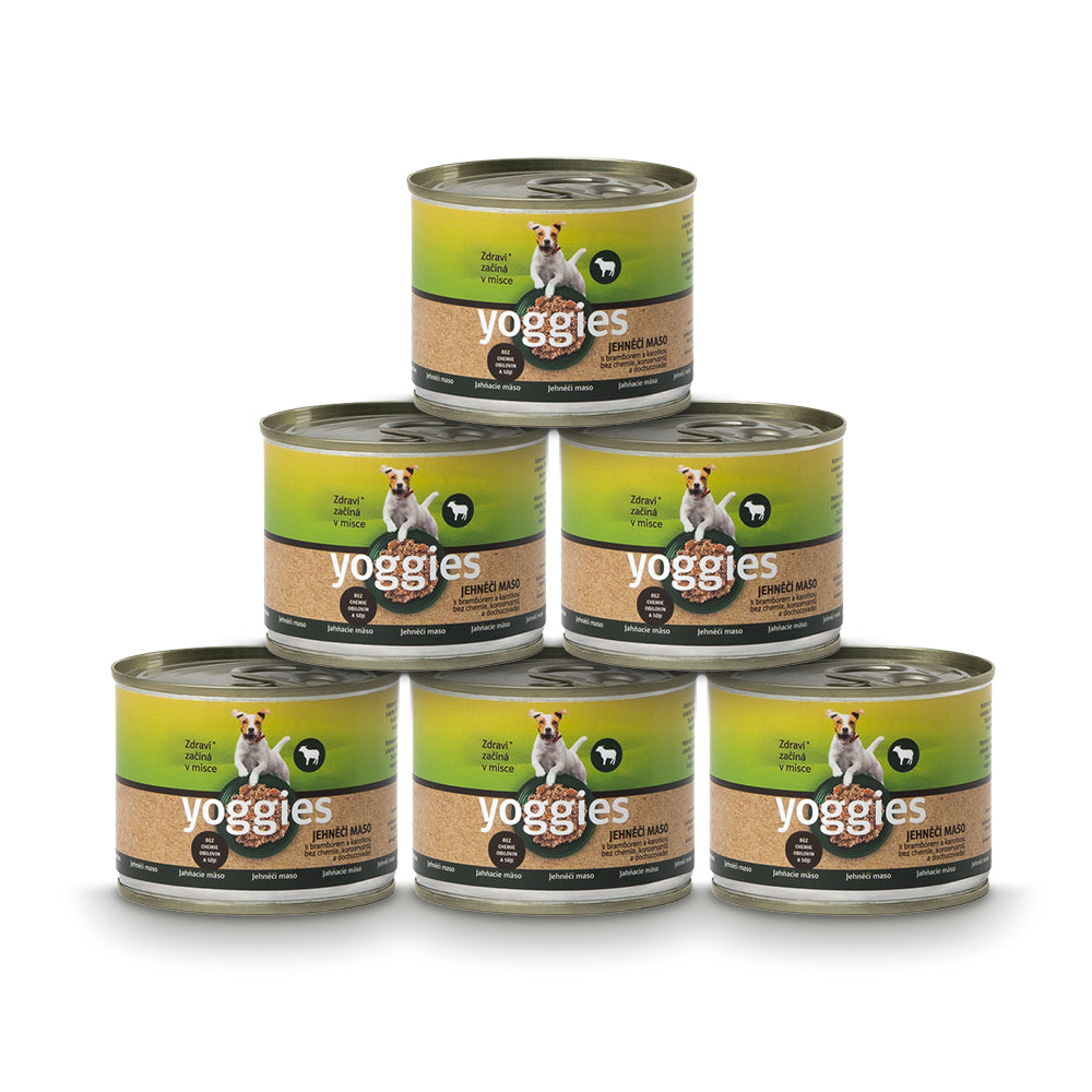 5+1 Yoggies jehněčí konzerva s bramborem a karotkou 200g