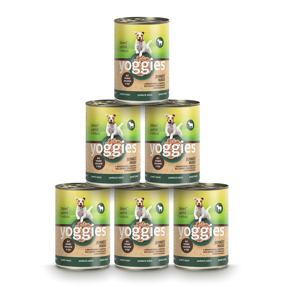 5+1 Yoggies jehněčí konzerva s bramborem a karotkou 400g