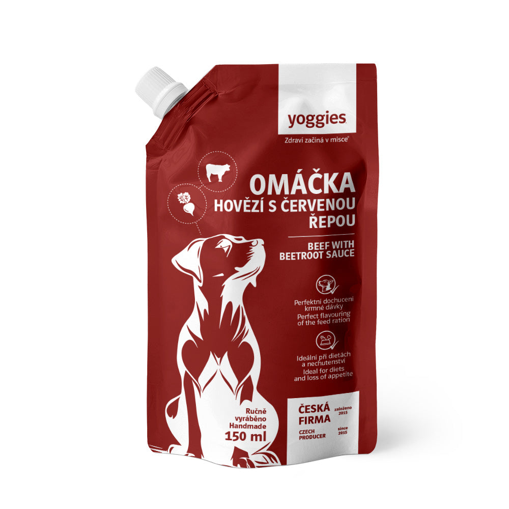 150 ml Yoggies rundvleessaus met rode biet