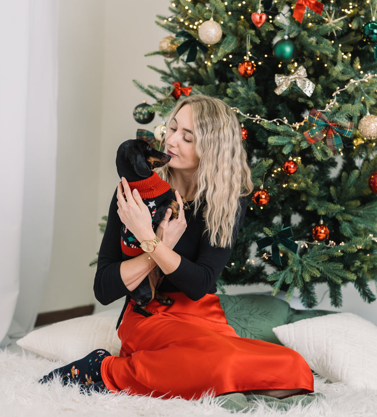 Vánoční taška pod stromeček pro psa