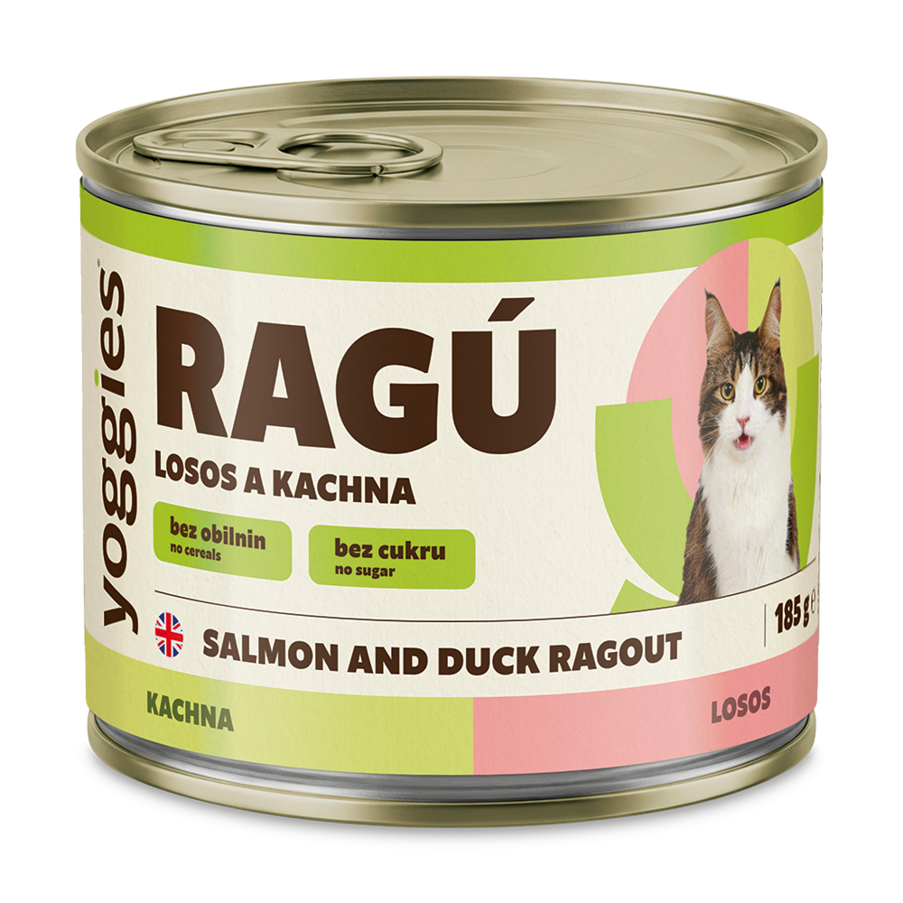 185 g Yoggies RAGOUT voor katten Zalm en eend