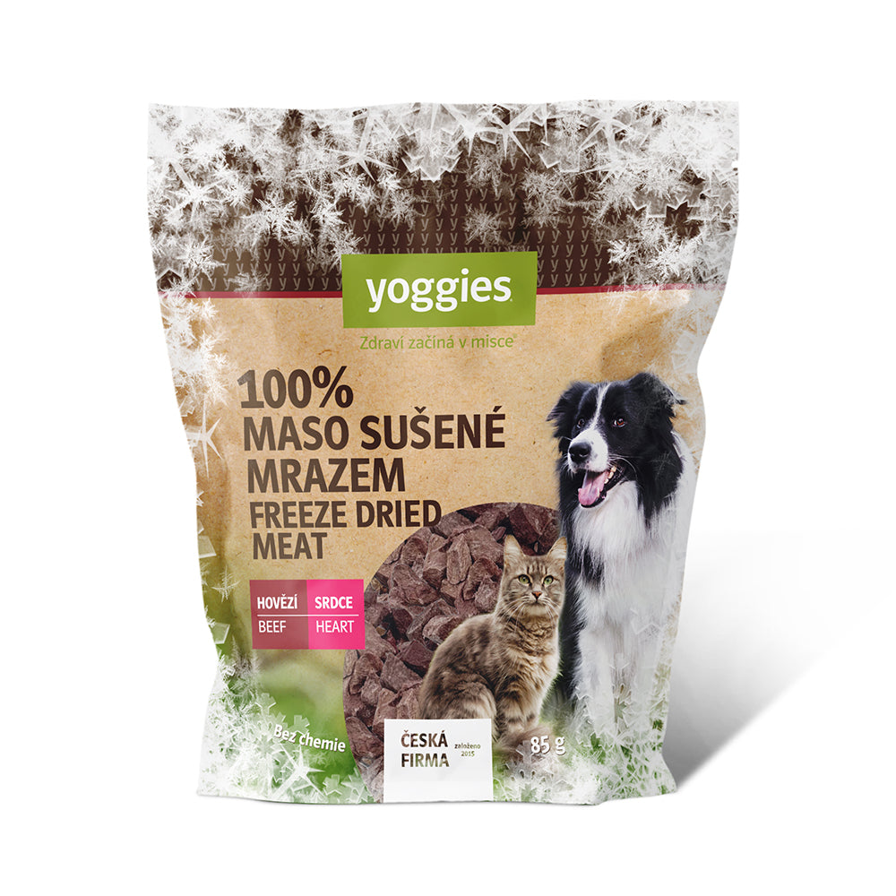 Yoggies Mrazem sušené hovězí srdce (lyofilizované) 85 g
