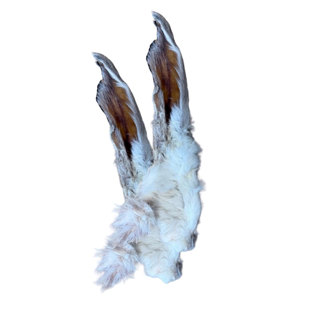 Yoggies Sušené žvýkací pamlsky - Králičí uši se srstí 4ks