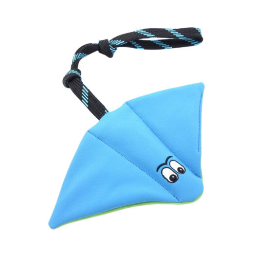 Duurzaam speeltje voor de hond – softshell rog, blauw en groen
