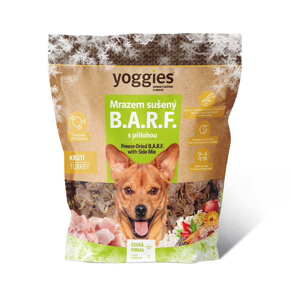 370 g Yoggies Vriesgedroogde B.A.R.F. met bijlage – Kalkoen