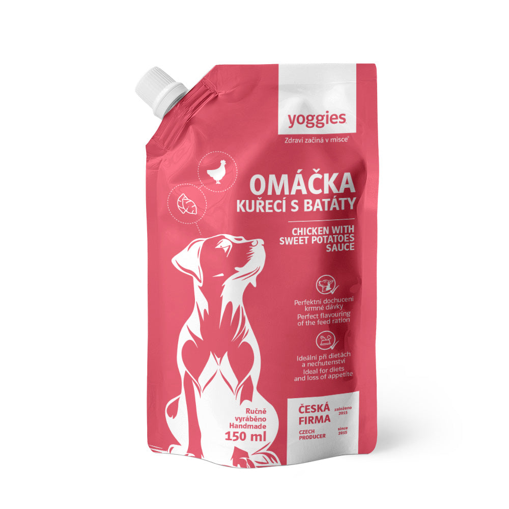 150 ml Yoggies kippensaus met zoete aardappel