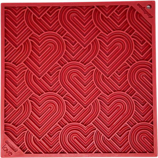 SodaPup Love Lízací podložka, červená – 20 x 20 cm