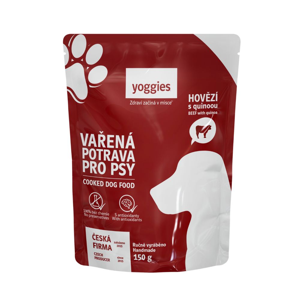 Yoggies vařená potrava pro psy – Hovězí s quinoou
