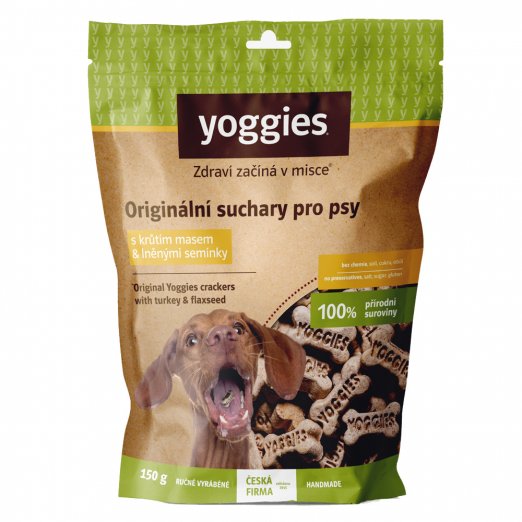 Yoggies Glutenvrije beschuit met kalkoenvlees en lijnzaad 150 g